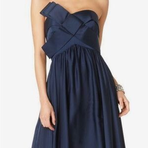 Navy Blue JS Strapless Gown
